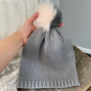 Michael Stars Gray Pom Pom Beanie